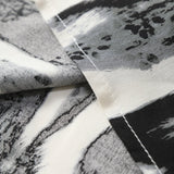 Button-Up Shirt with Brushstroke Print