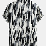 Button-Up Shirt with Brushstroke Print
