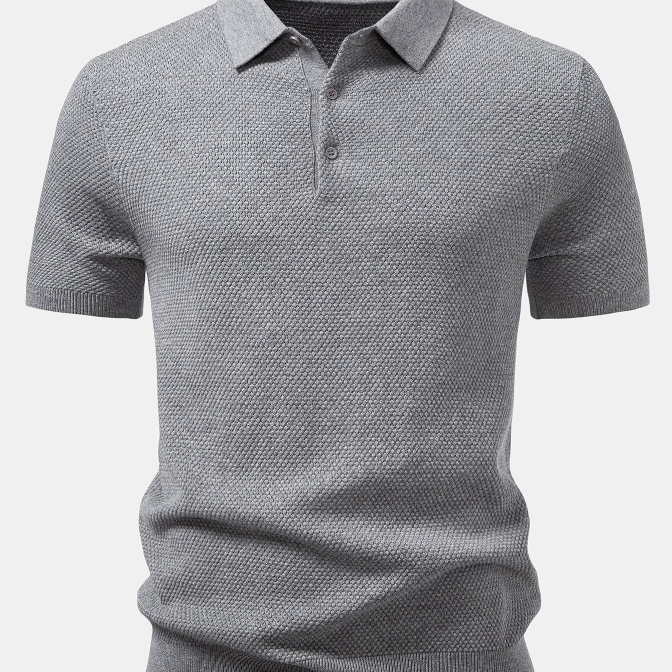 Pineapple Pattern Knit Polo Shirt