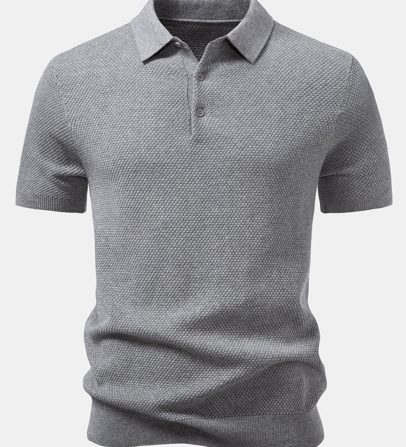 Pineapple Pattern Knit Polo Shirt