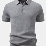 Pineapple Pattern Knit Polo Shirt