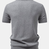 Pineapple Pattern Knit Polo Shirt