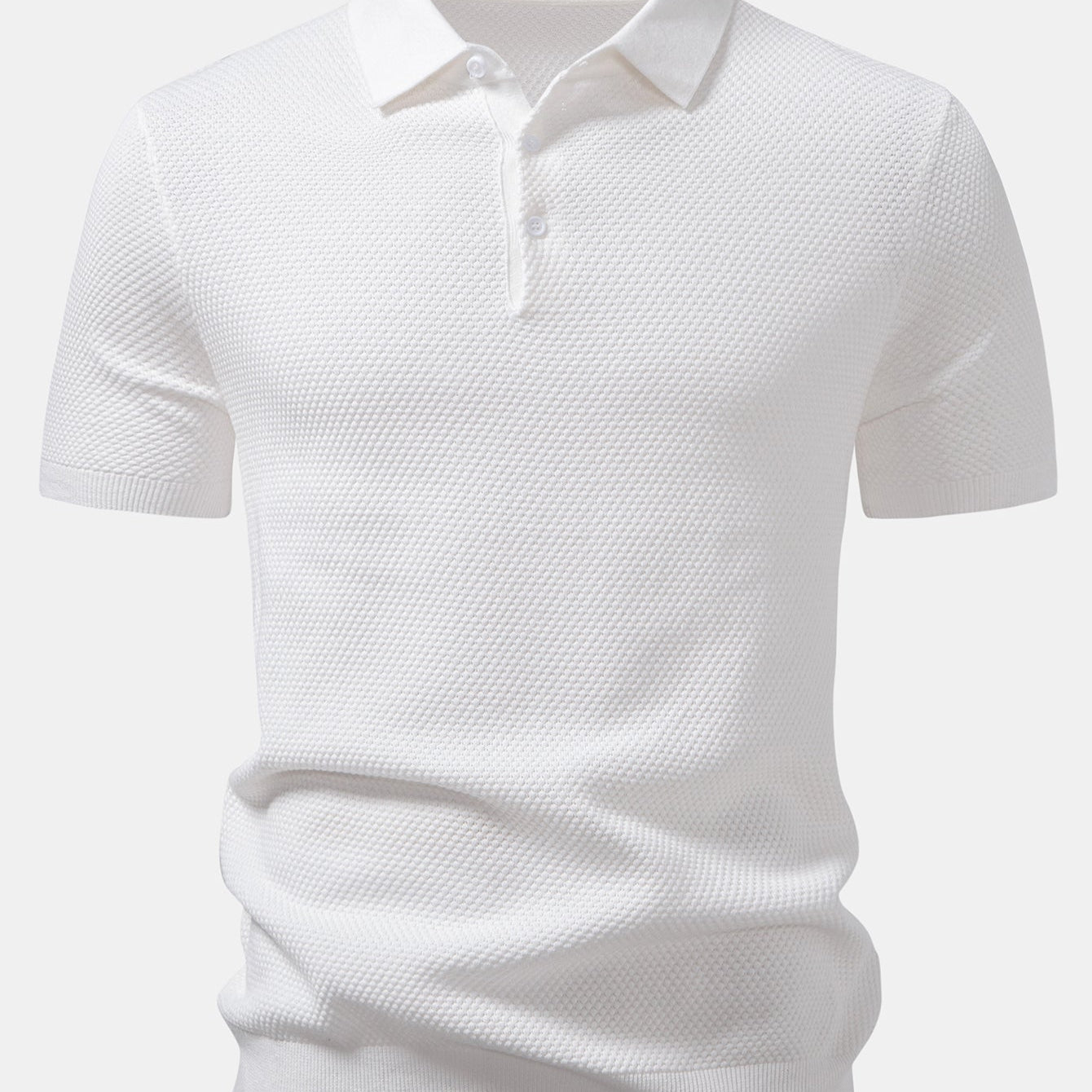 Pineapple Pattern Knit Polo Shirt