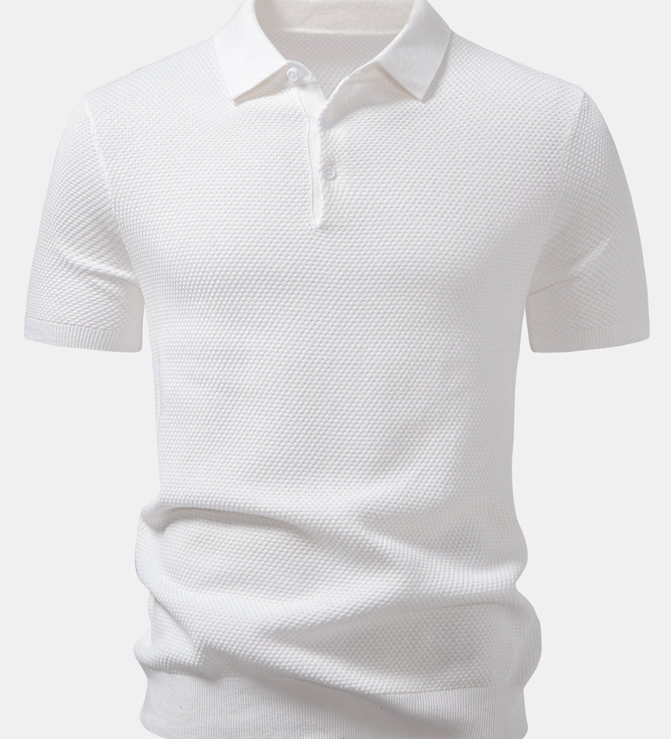 Pineapple Pattern Knit Polo Shirt