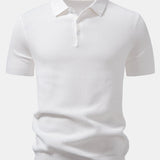 Pineapple Pattern Knit Polo Shirt