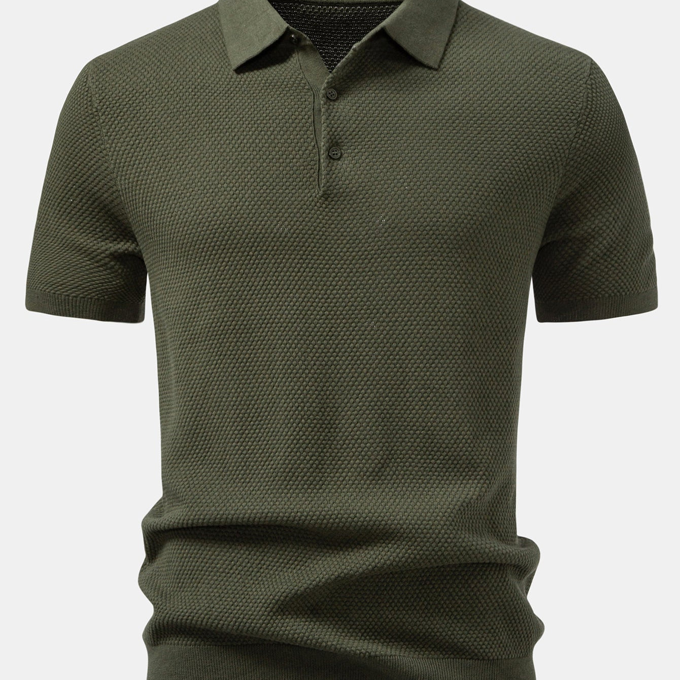 Pineapple Pattern Knit Polo Shirt