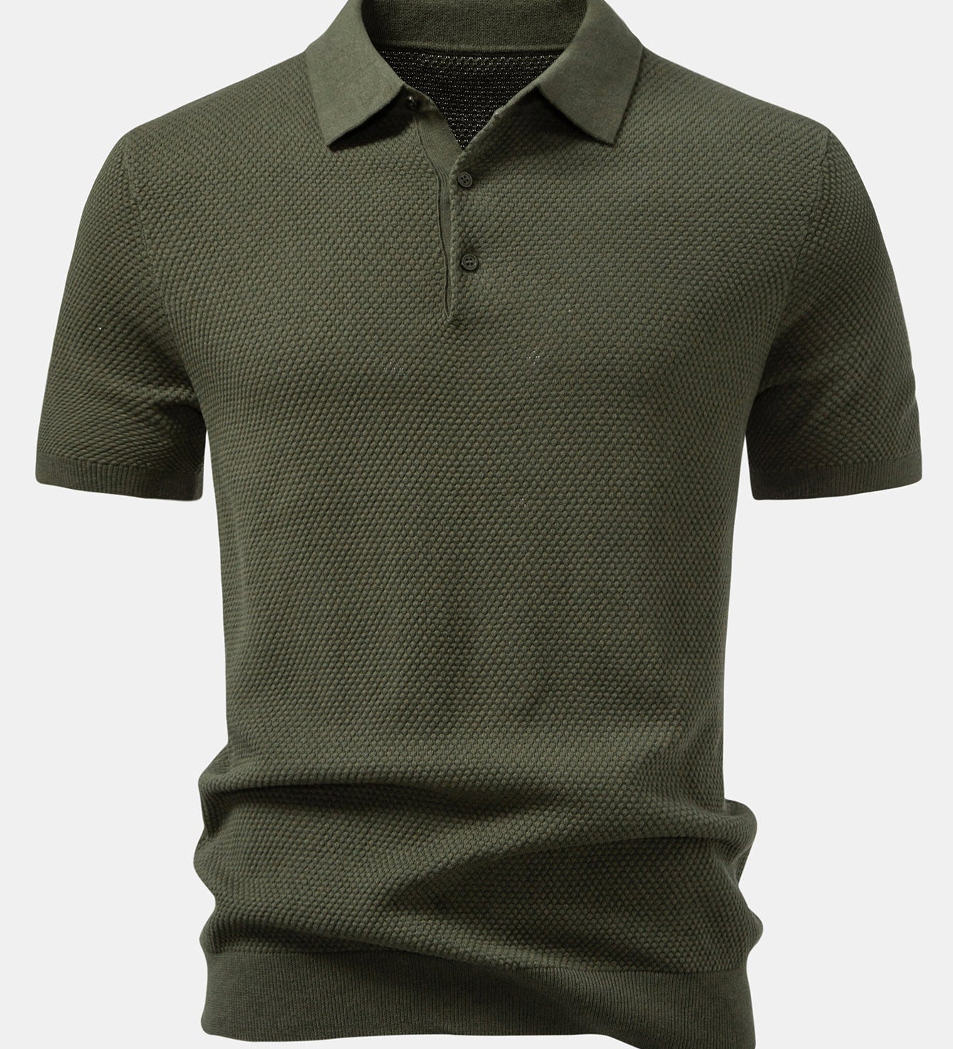 Pineapple Pattern Knit Polo Shirt