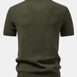 Pineapple Pattern Knit Polo Shirt
