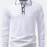 Contrast Pocket Long Sleeve Polo Shirt