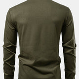 Contrast Pocket Long Sleeve Polo Shirt