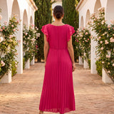Seraphina | Elegante Maxi Abito Plissettato con Vita Annodata