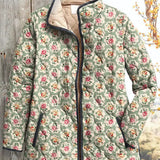 Maja – Quilted Jacket with Small Floral Pattern