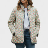 Maja – Quilted Jacket with Small Floral Pattern