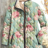 Mathilde – Quilted Jacket with Rose Pattern