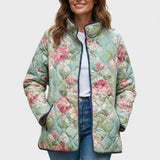 Mathilde – Quilted Jacket with Rose Pattern
