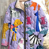 Mila – Quilted Jacket with Cat Motif