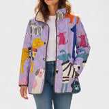 Mila – Quilted Jacket with Cat Motif