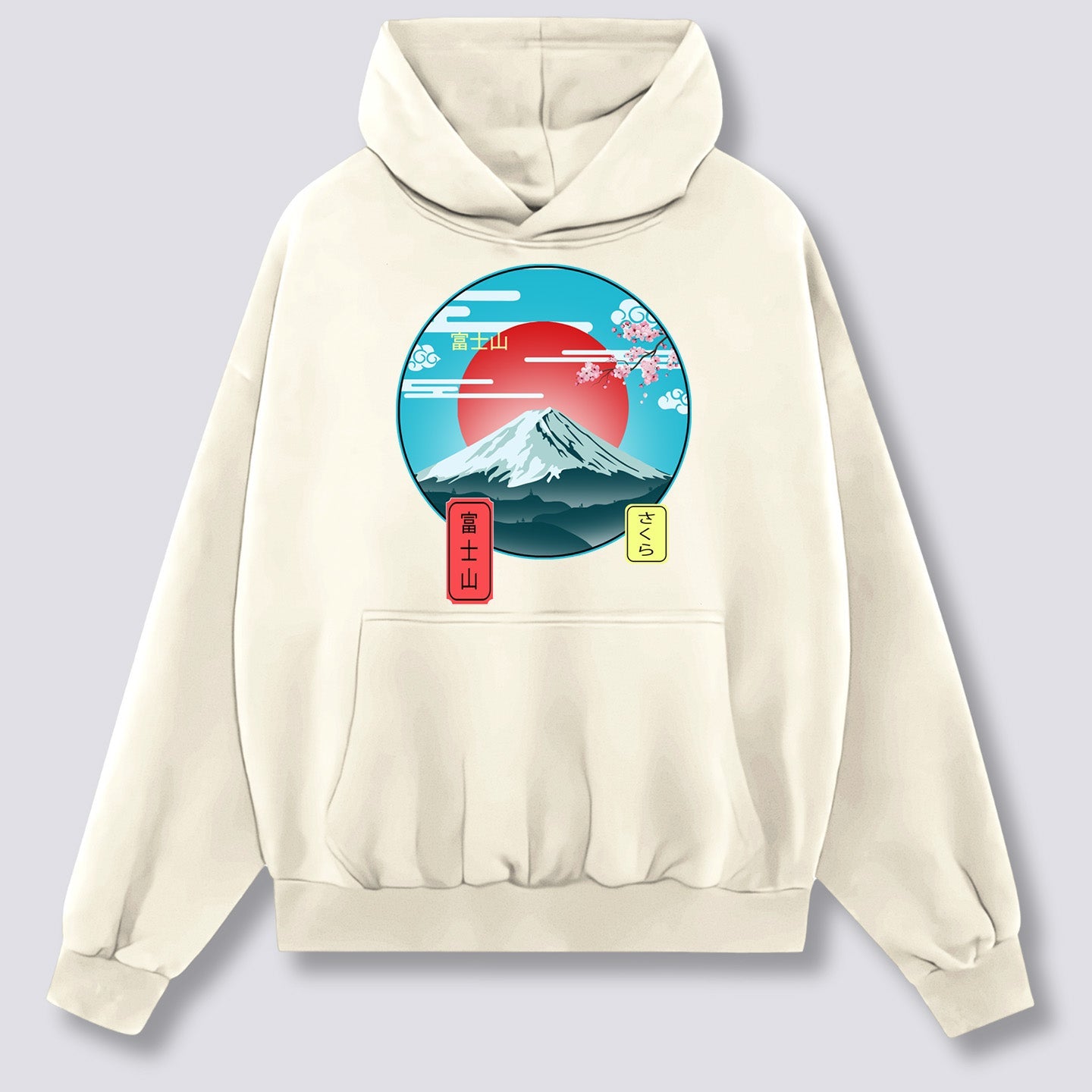 Priekinis Spaudinys - Mount Fuji Hoodie