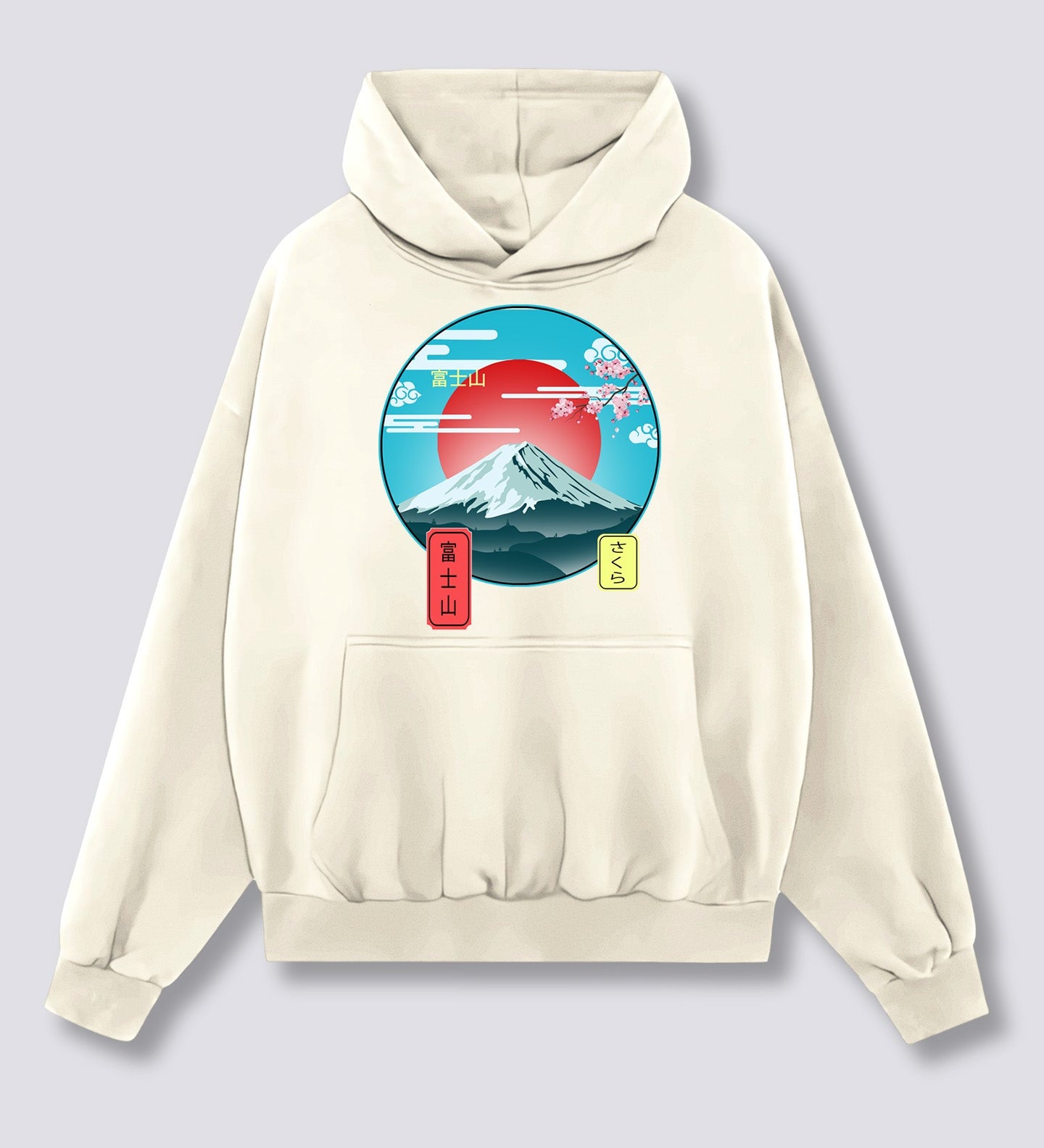 Priekinis Spaudinys - Mount Fuji Hoodie