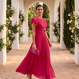Seraphina | Elegante Maxi Abito Plissettato con Vita Annodata