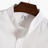 Short Sleeve Linen-Style Basic Shirts & Straight Leg Linen Trousers