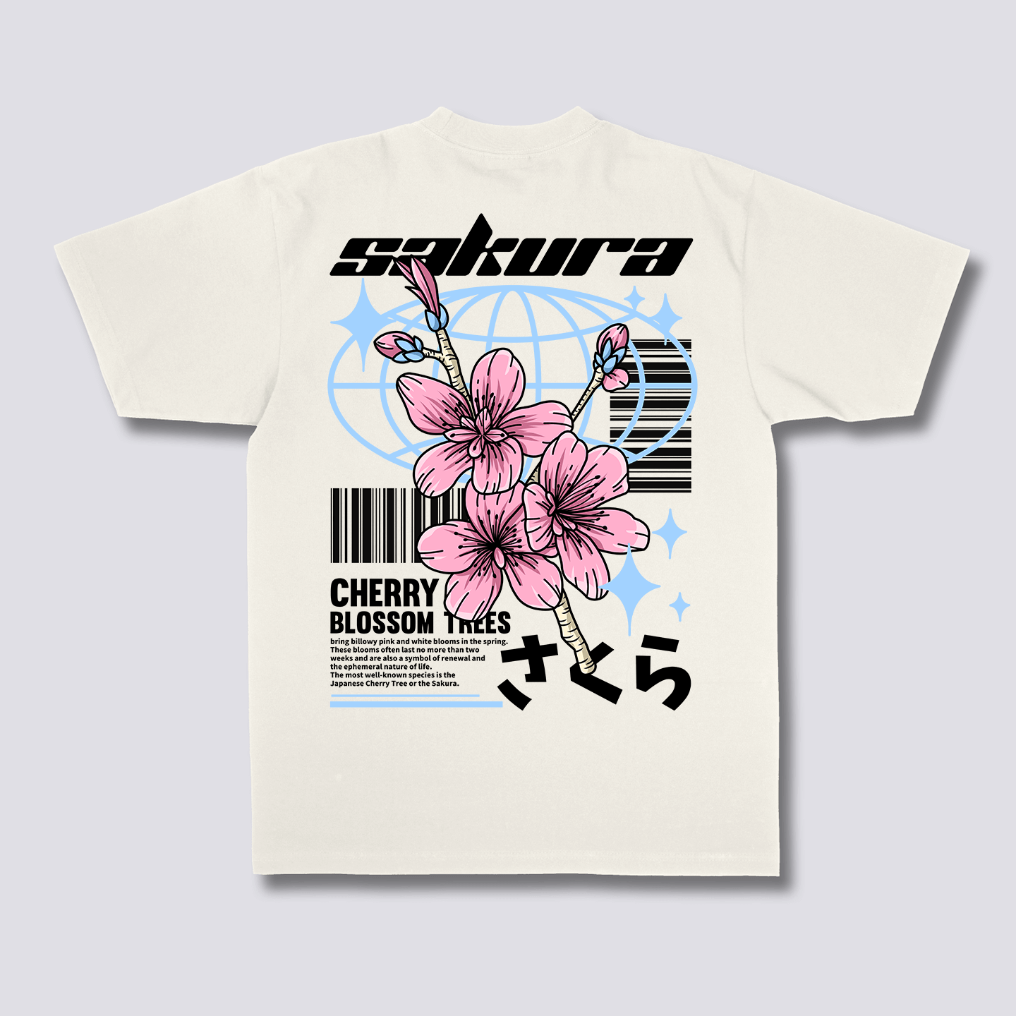 Sakura stiliaus marškinėliai