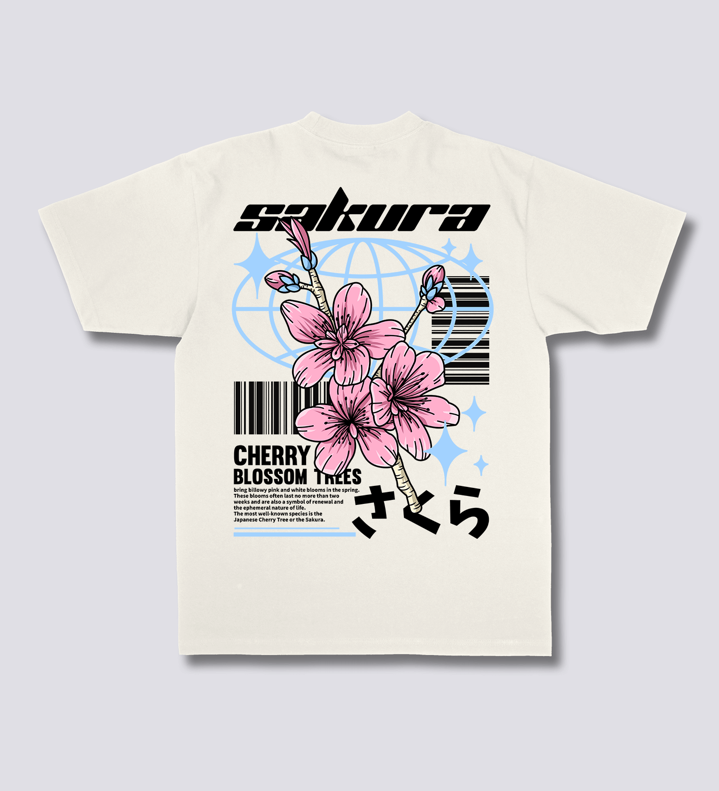 Sakura stiliaus marškinėliai