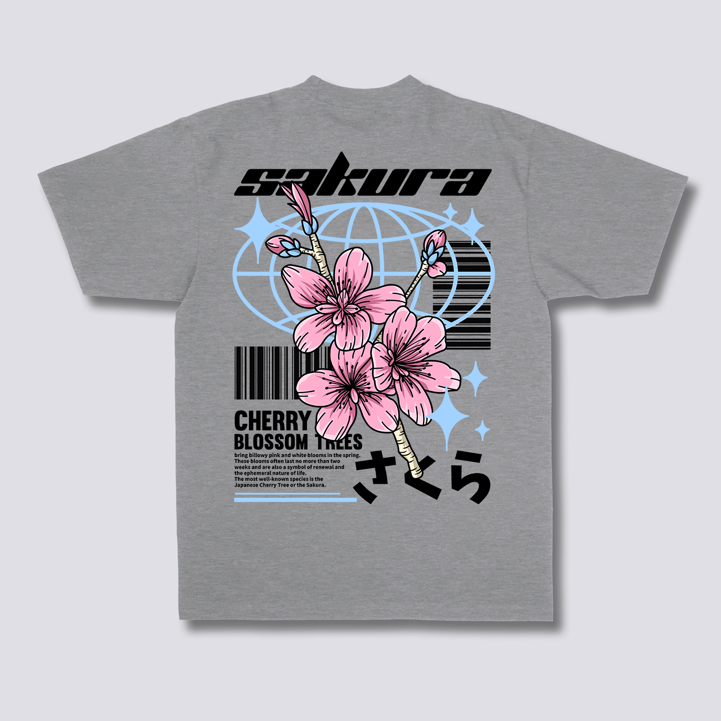 Sakura stiliaus marškinėliai