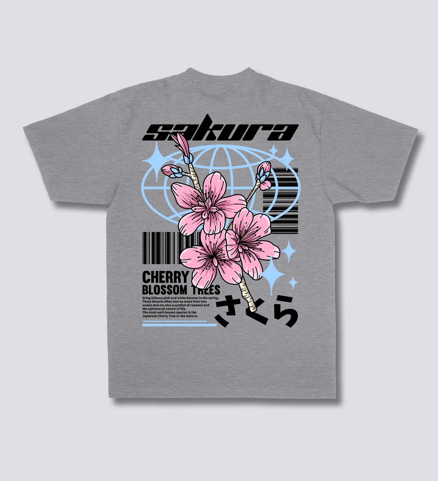 Sakura stiliaus marškinėliai