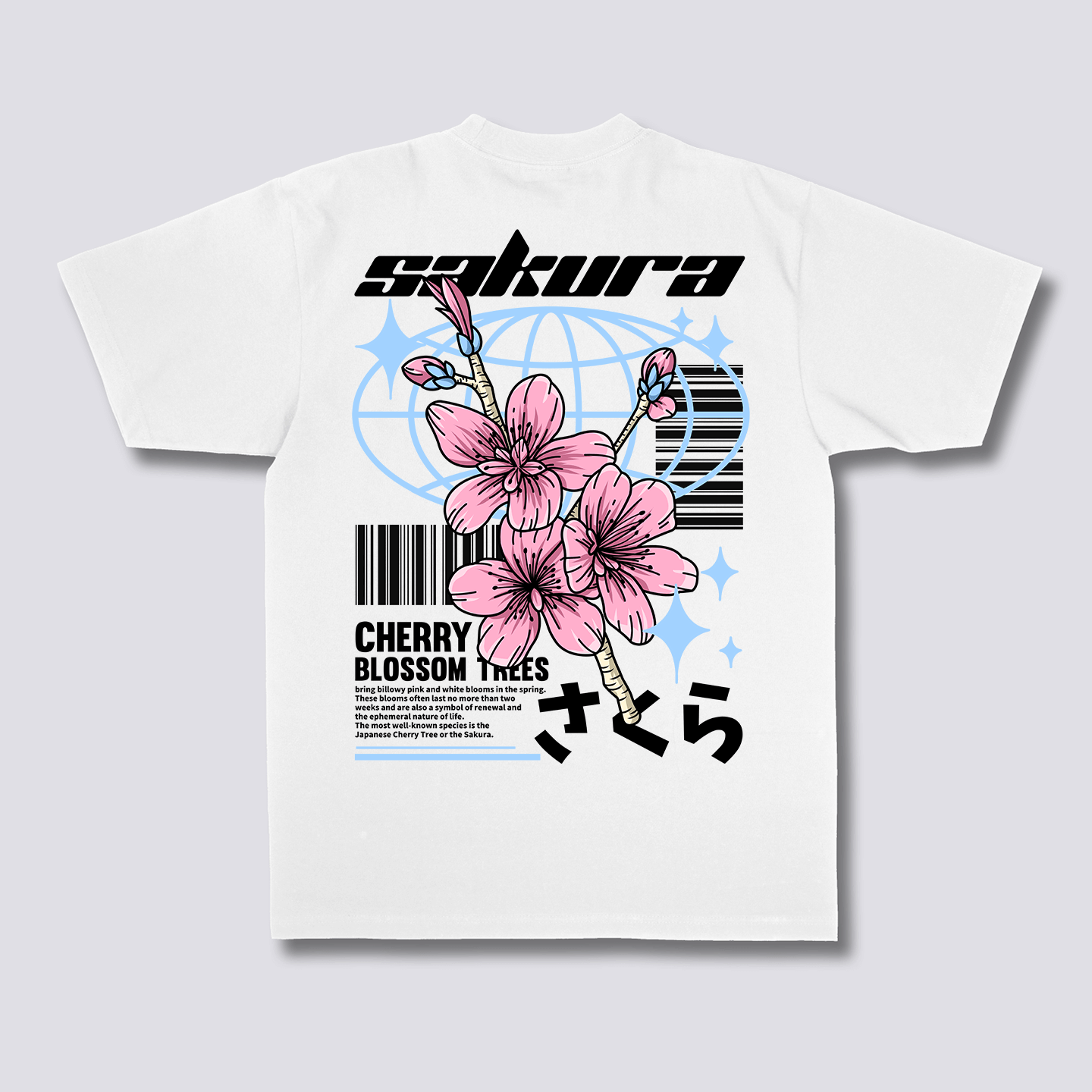 Sakura stiliaus marškinėliai
