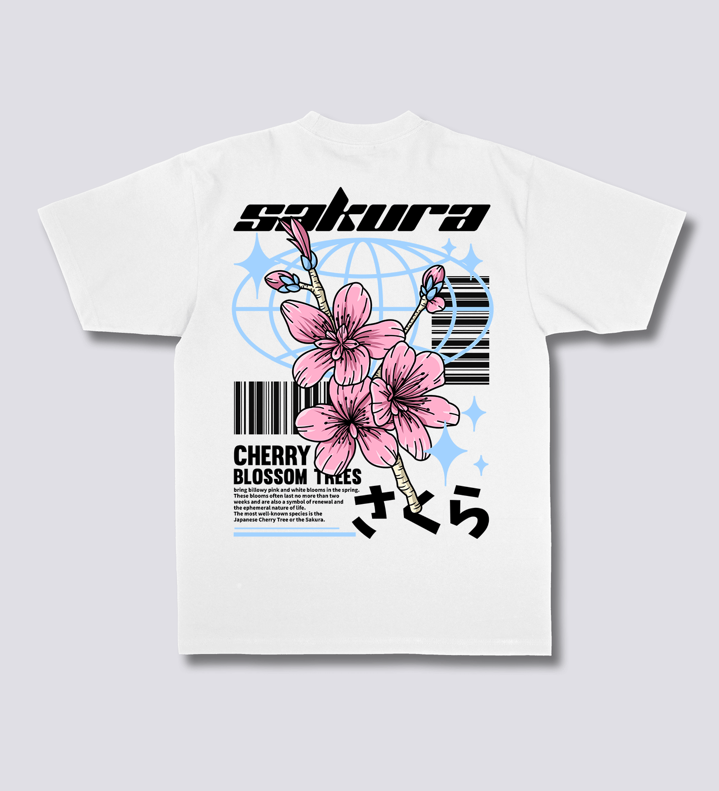 Sakura stiliaus marškinėliai