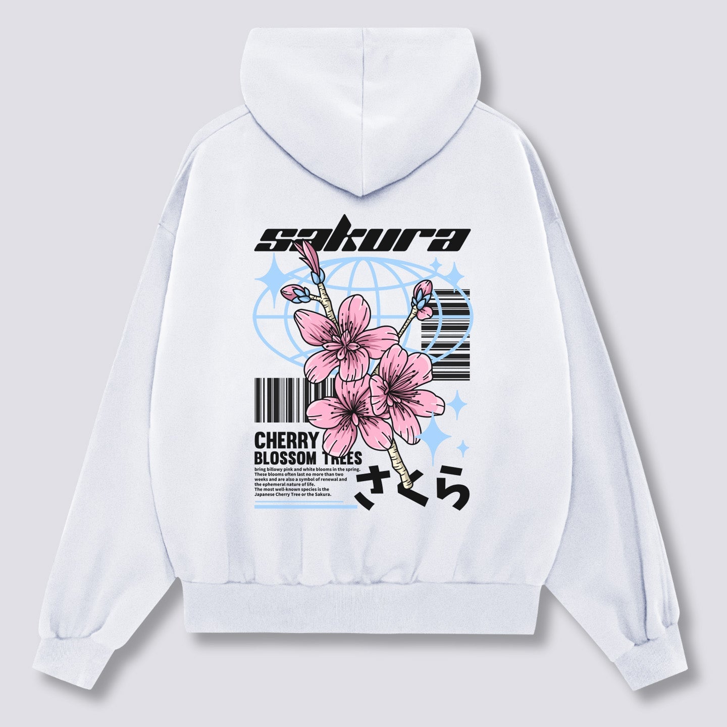Sakura stiliaus džemperis su gobtuvu