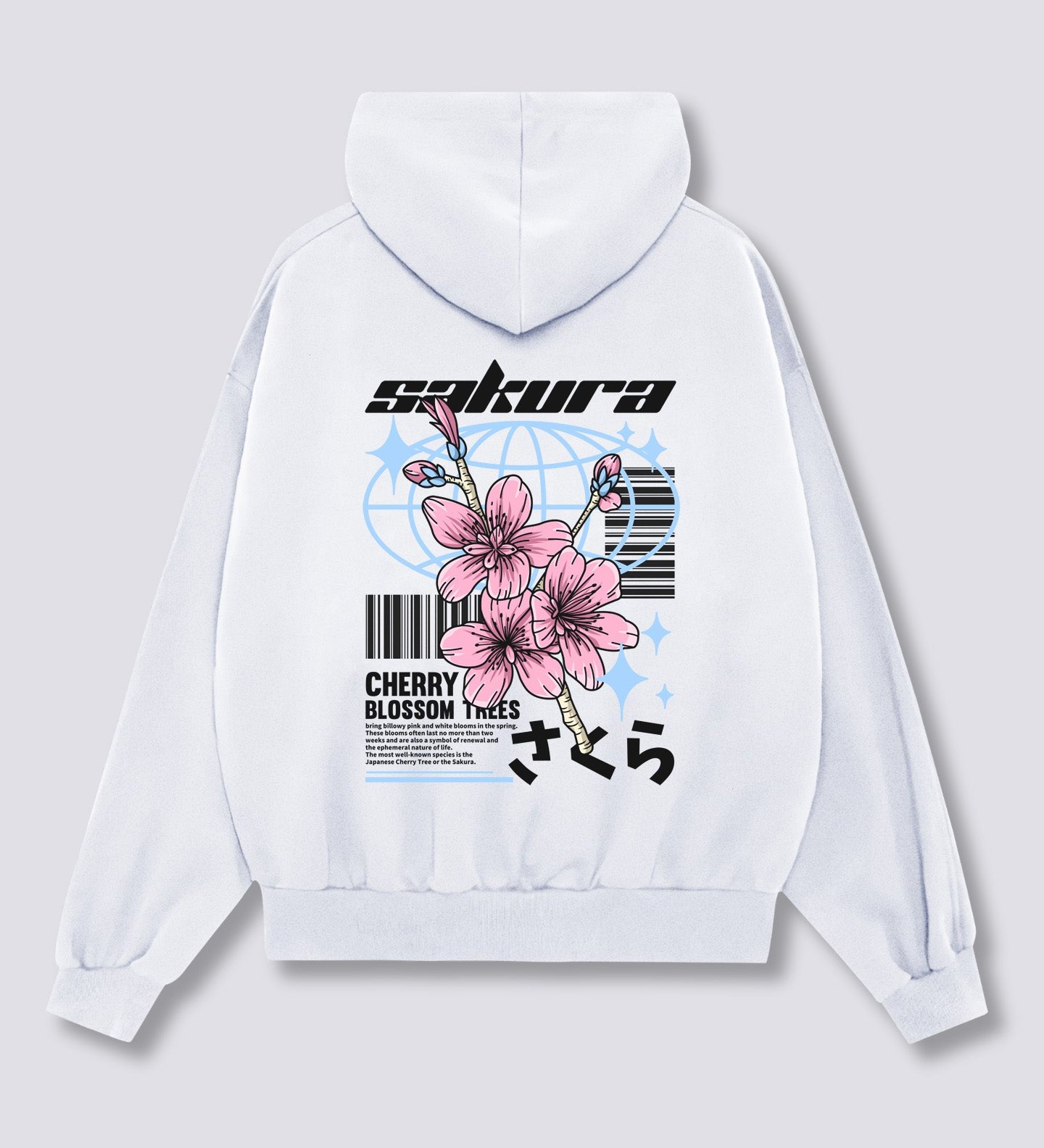 Sakura stiliaus džemperis su gobtuvu