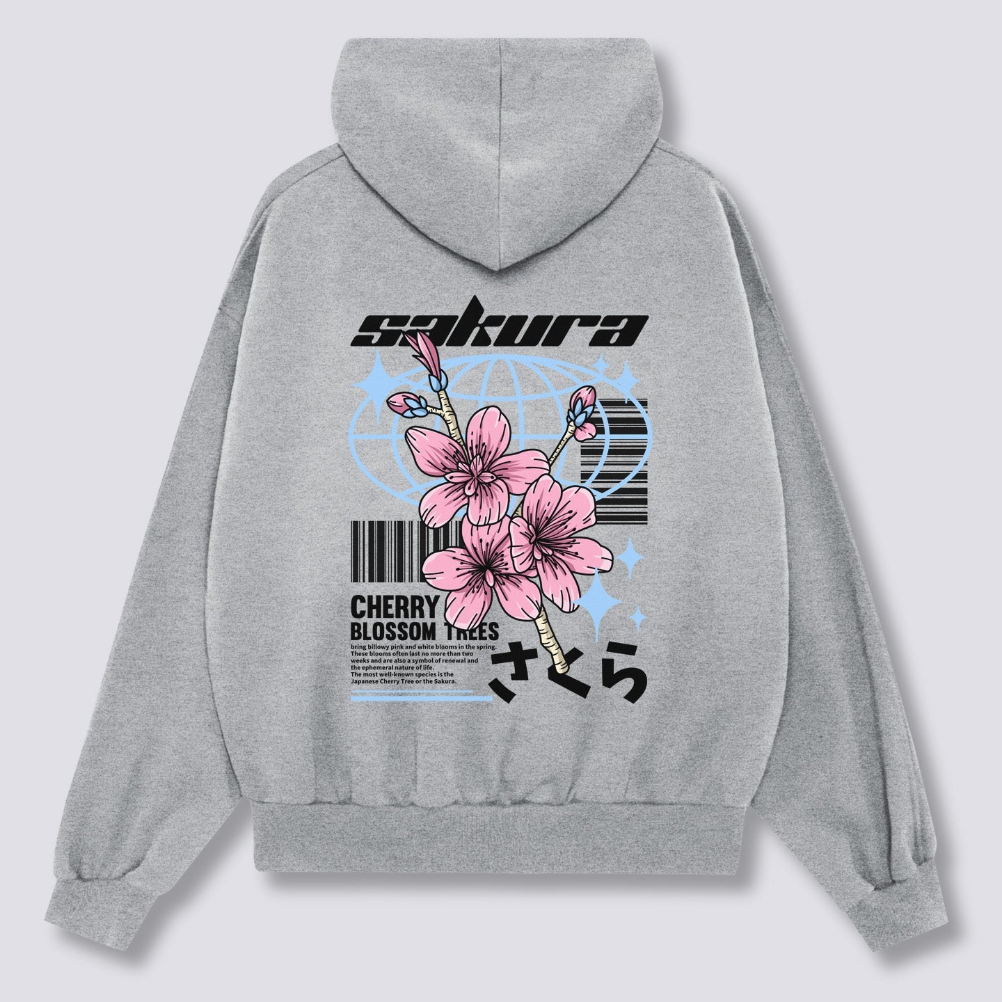 Sakura stiliaus džemperis su gobtuvu