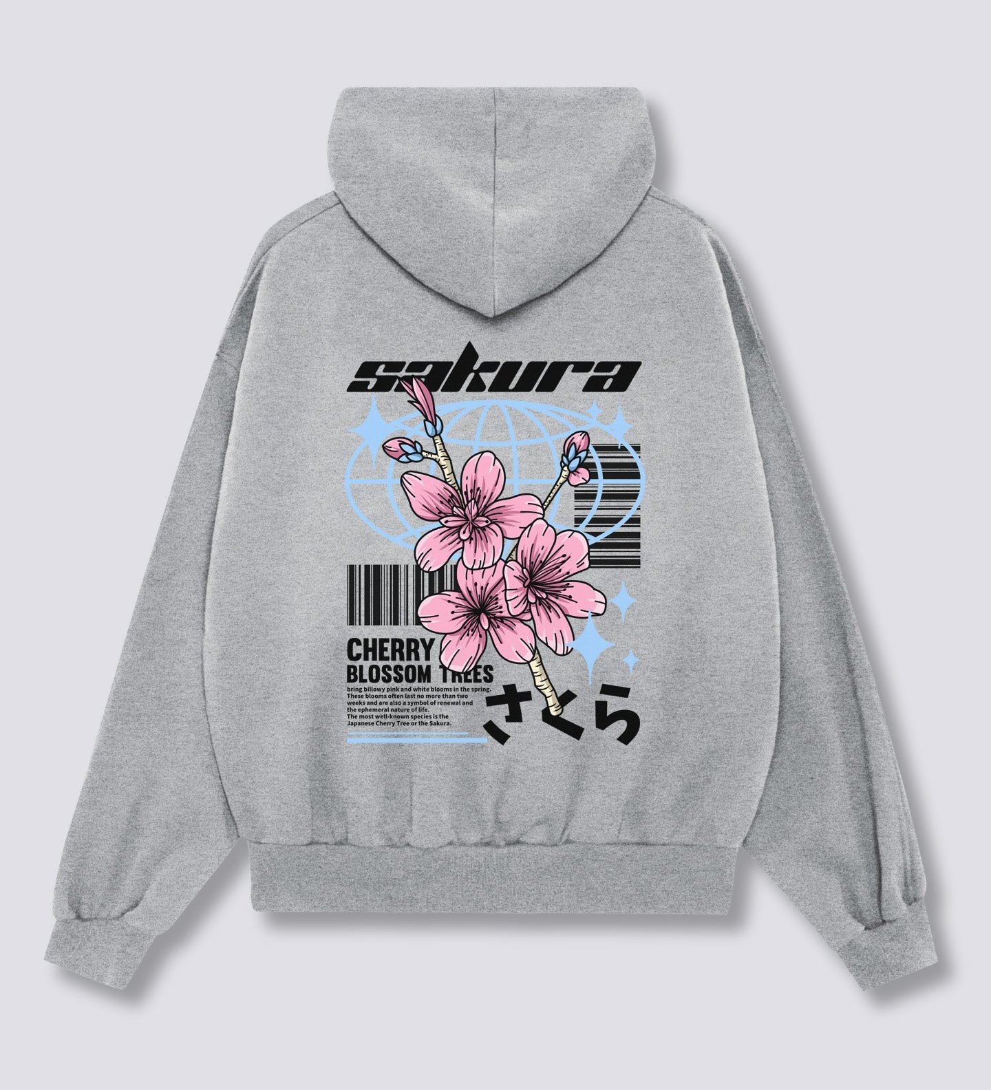Sakura stiliaus džemperis su gobtuvu