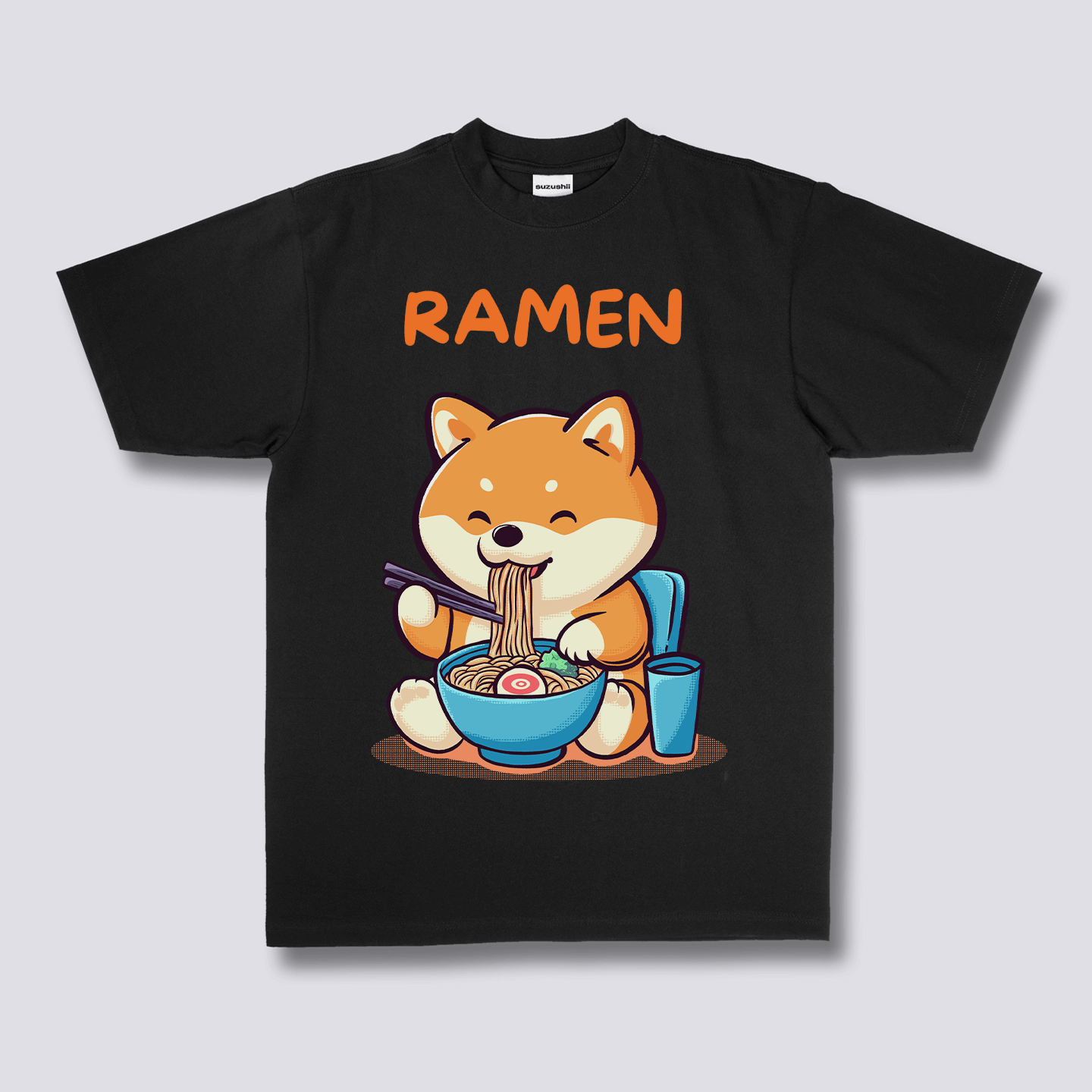 Priekinis Spaudinys - Shiba Ramen Marškinėliai
