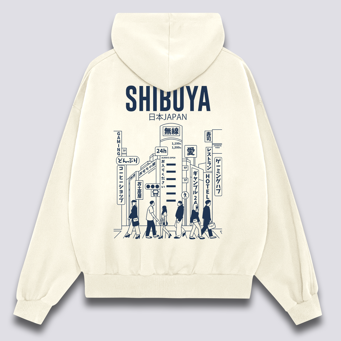 Shibuya miesto džemperis su gobtuvu