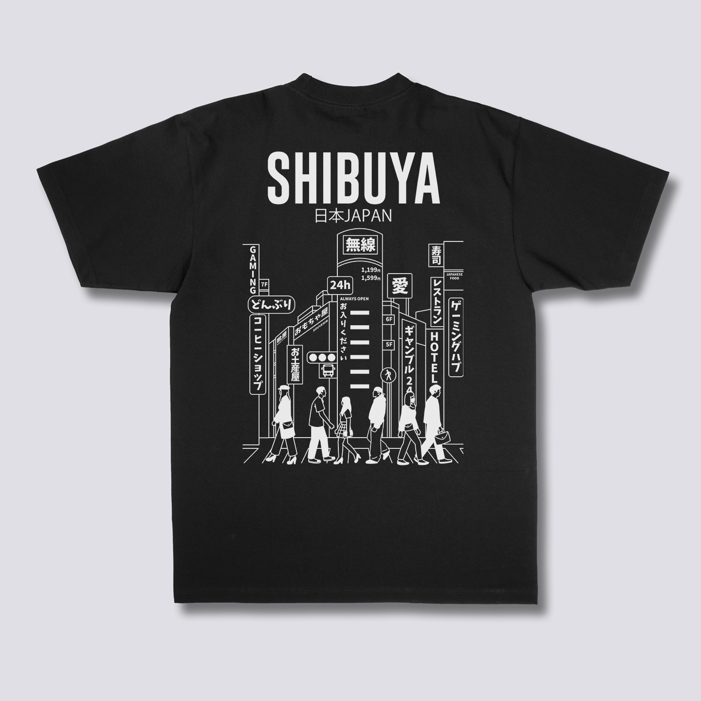 Shibuya miesto marškiniai