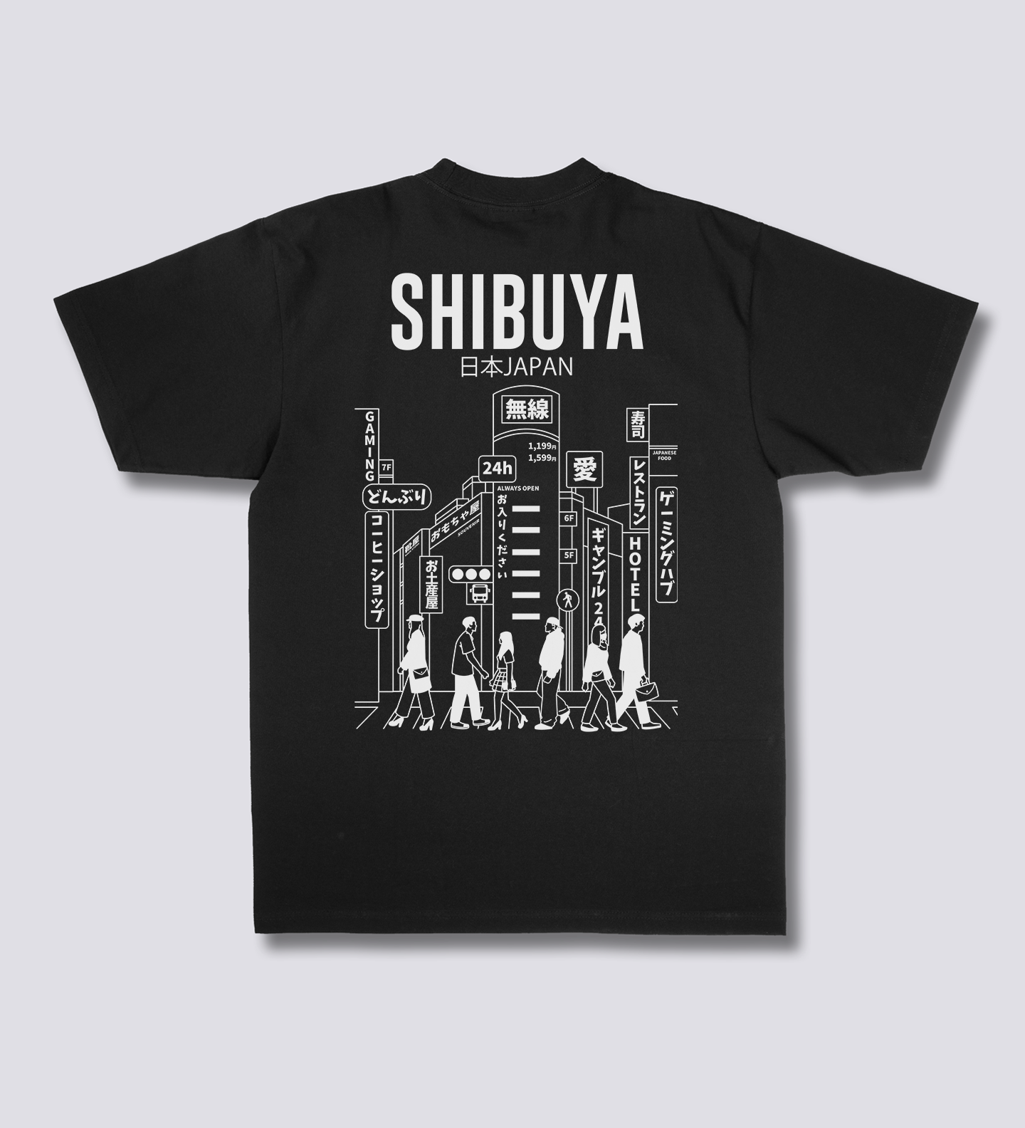 Shibuya miesto marškiniai