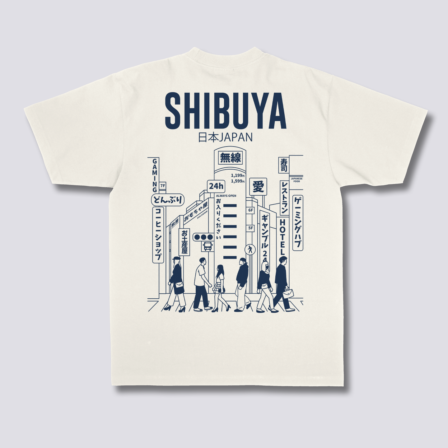 Shibuya miesto marškiniai