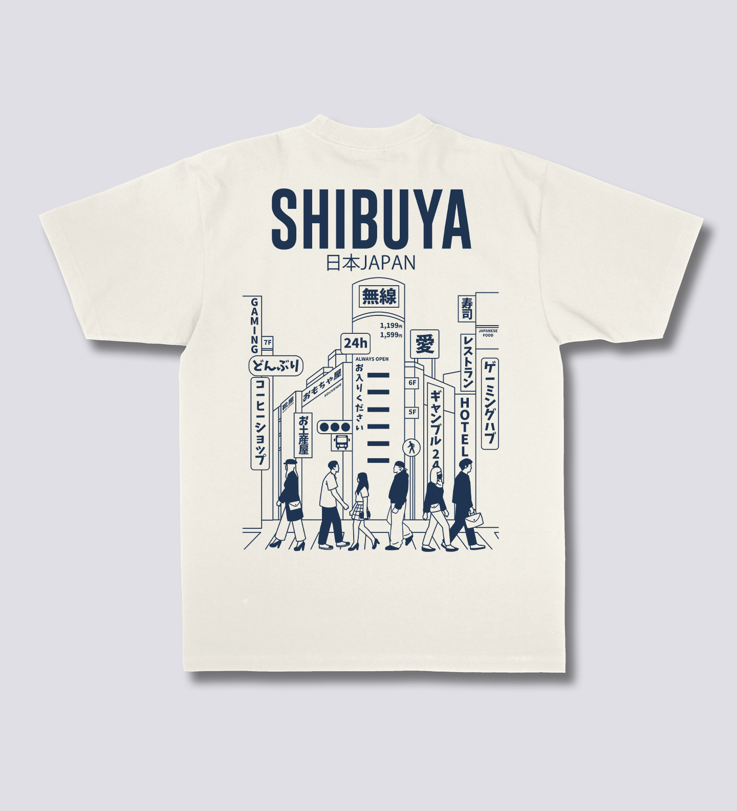 Shibuya miesto marškiniai