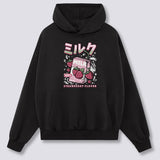 Priekinis Spaudinys - Braškių Pieno Hoodie