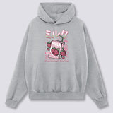 Priekinis Spaudinys - Braškių Pieno Hoodie