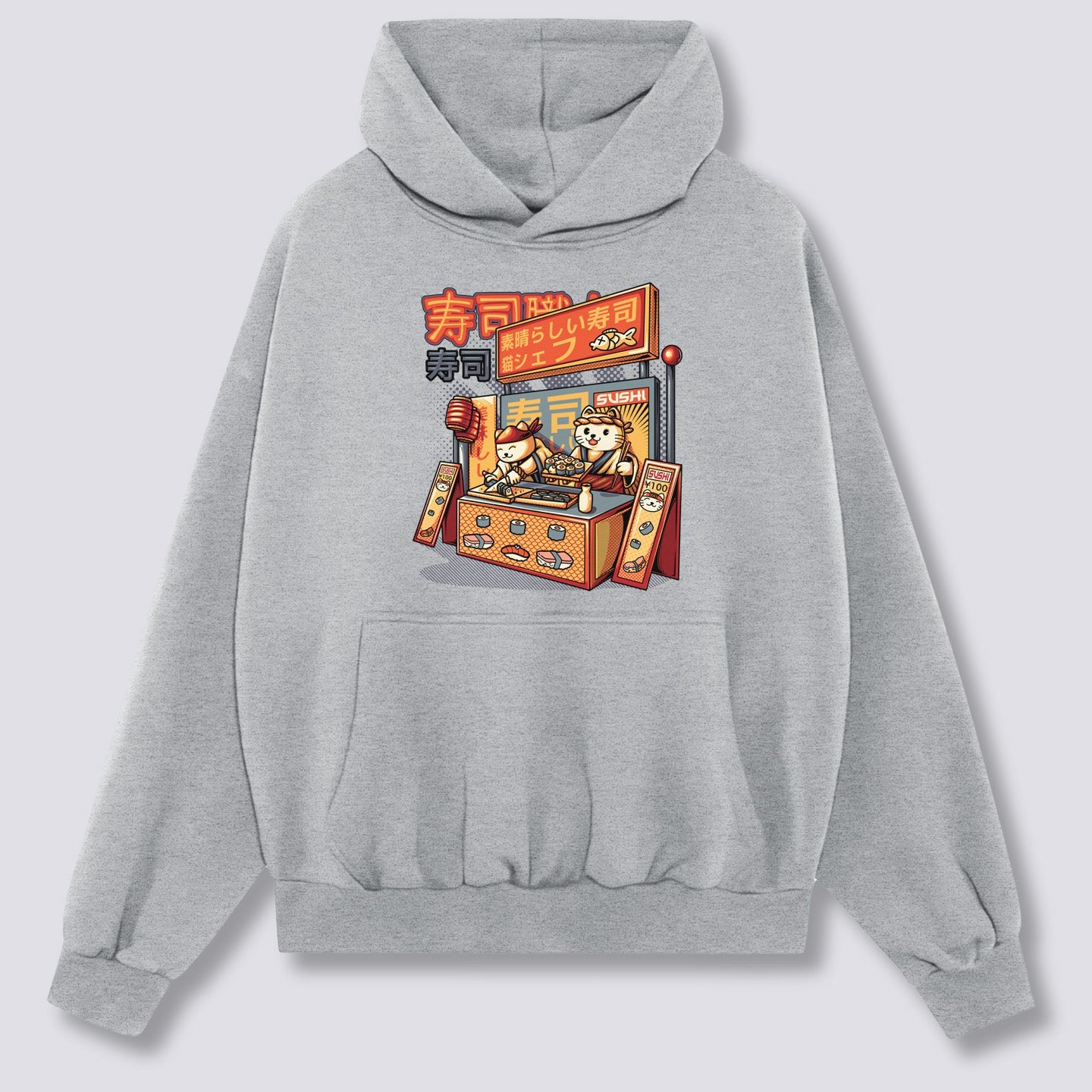 Priekinis Spaudinys - Sushi Parduotuvės Hoodie