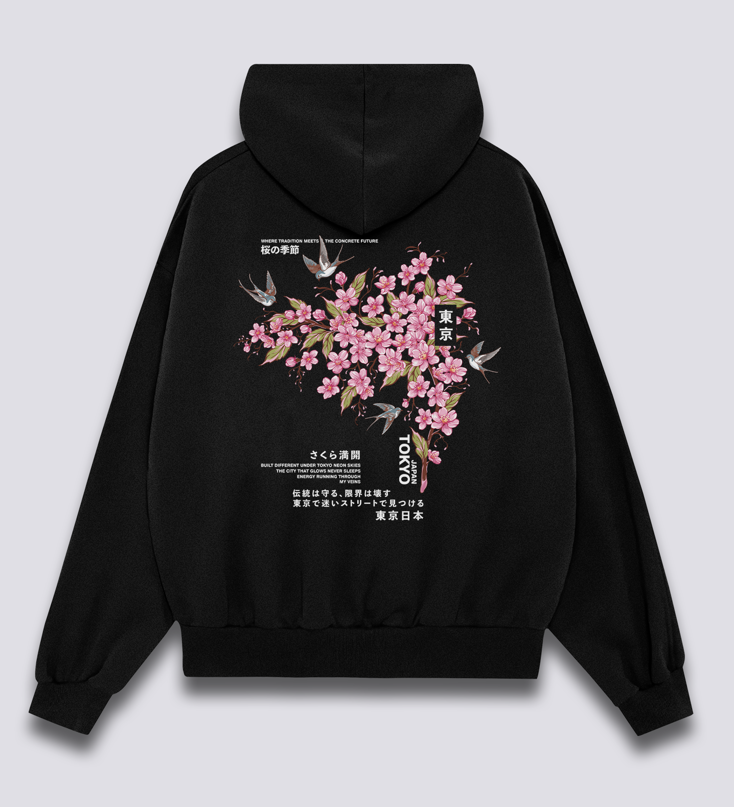 Tokijo Sakura Džemperis su Kapišonu