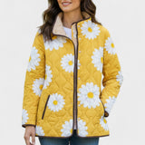 Vanda – Quilted Jacket with Daisy Pattern
