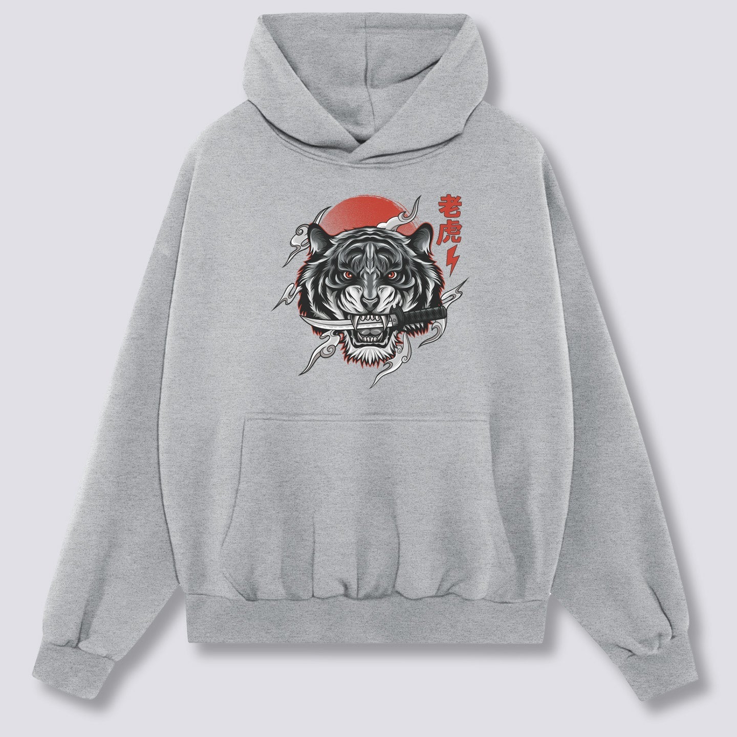 Priekinis Spaudinys - Baltas Tigras Hoodie