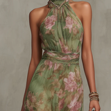 Livia™ | Gėlėta halter maxi suknelė