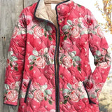 Zora – Quilted Jacket with Large Rose Print