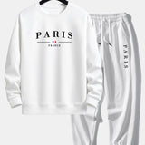 Relaxed Fit Paris Print Crew Neck Sweatshirt and Jogger Pants
